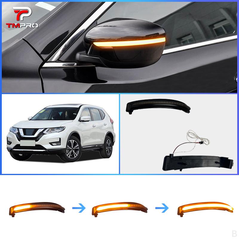 Modified Upgrade LED Sequential Turn Signal Light for Nissan X-Trail /Rogue T32 Terra Side Mirror Dynamic Streamer Flowing Light