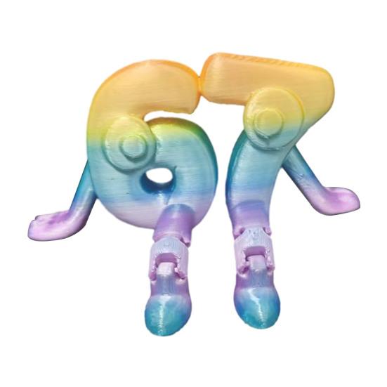 Yousheng 3D Printed 67 Figurine with Articulated Legs Movable Joints Six Seven Fidget Toy Cartoon Number Desktop Decoration Ornament