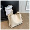Texture popular shoulder bag new women's casual simple large capacity versatile solid color bucket bag