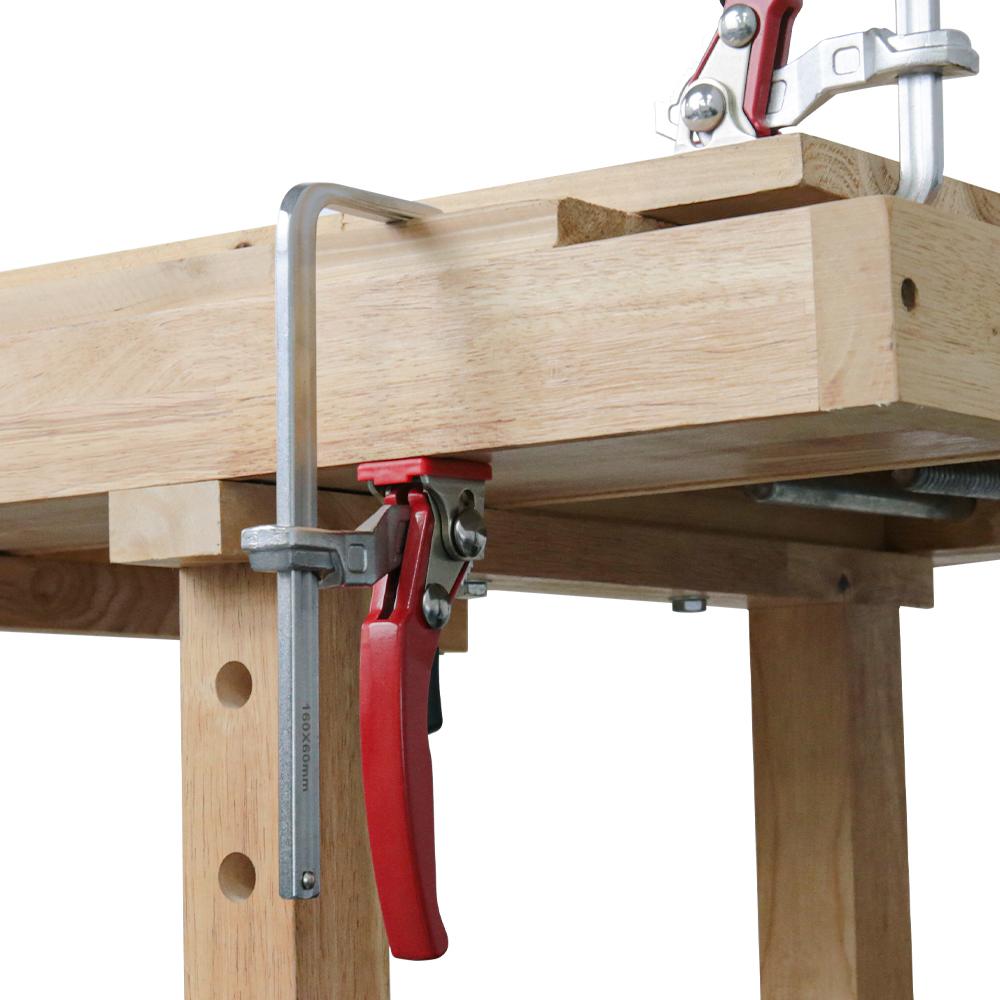 Allsome 2PCS 160x60mm Quick Guide Rail Clamp Carpenter F Clamp Quick Clamping For MFT and Guide Rail System Hand Tool