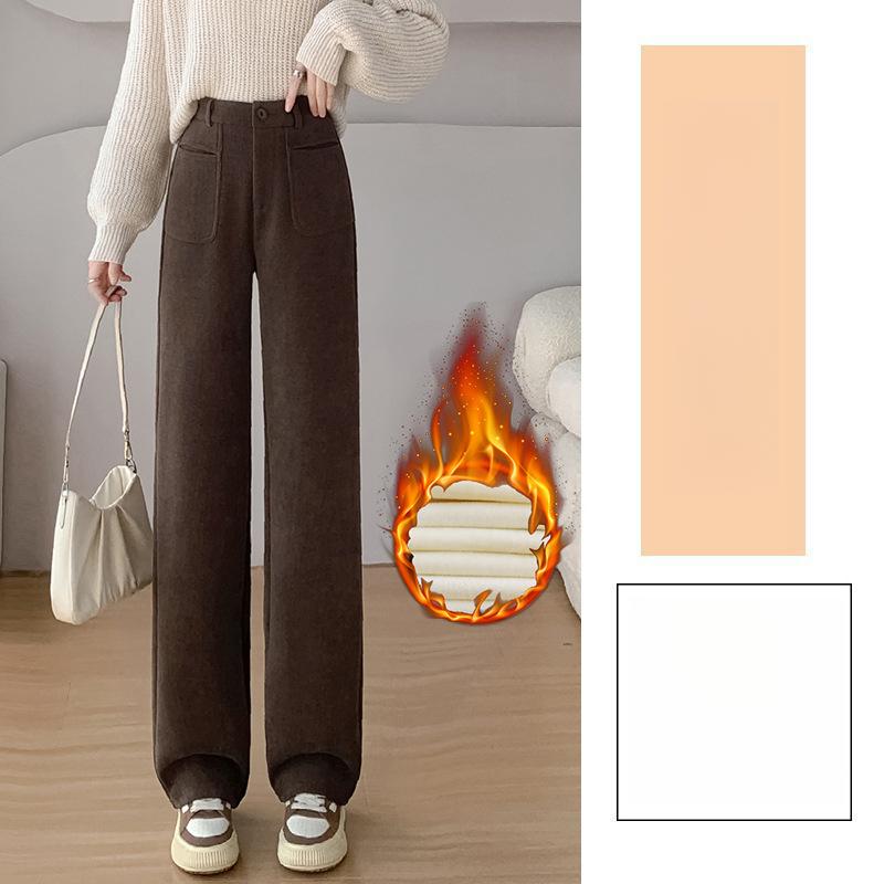 

Шенилл Узкие Брюки Клеш Осень Зима Высокая Посадка Большой Размер Драпированные Костюмные Брюки Флисовая Подкладка Повседневные Вельветовые Прямые Брюки 5XL