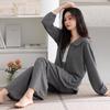 Pajamas Women'S Autumn And Winter Double-Sided Polished German Velvet Long-Sleeved Warm Thin Velvet Loungewear Suit Can Be Worn Outside