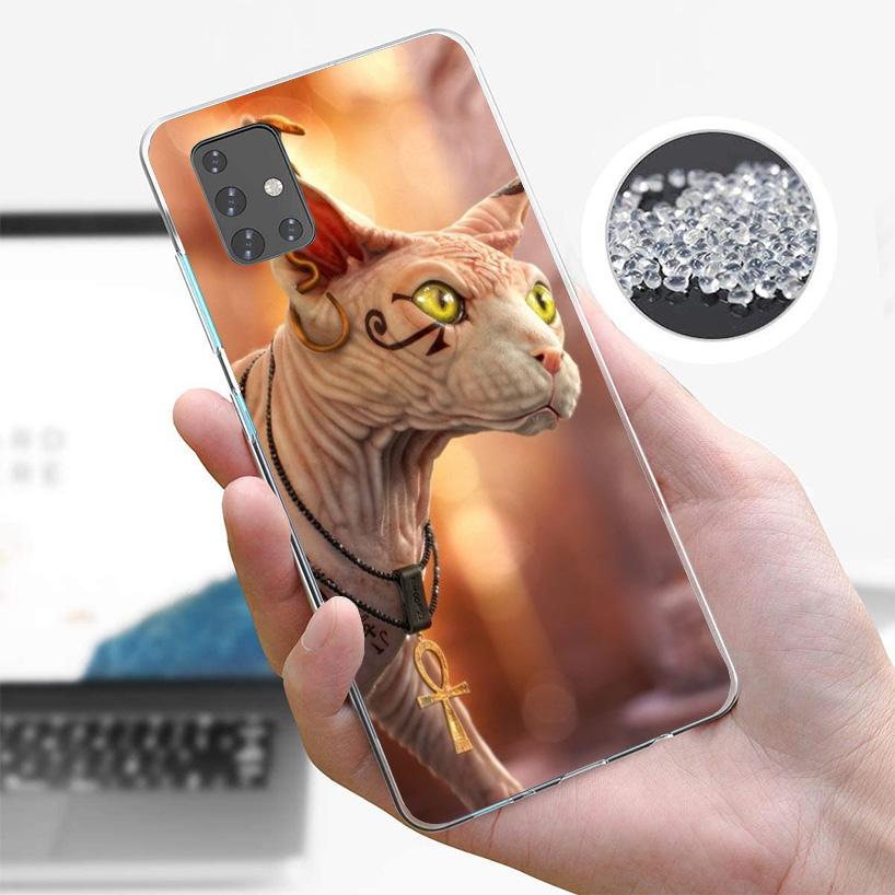 Lavaza Sphynx Sphinx Cat Cover Phone Case For Samsung Galaxy A12 A22 A32 A52 A72 A02S Phone Case Note 20 Ultra 10 S10 Plus A51 A