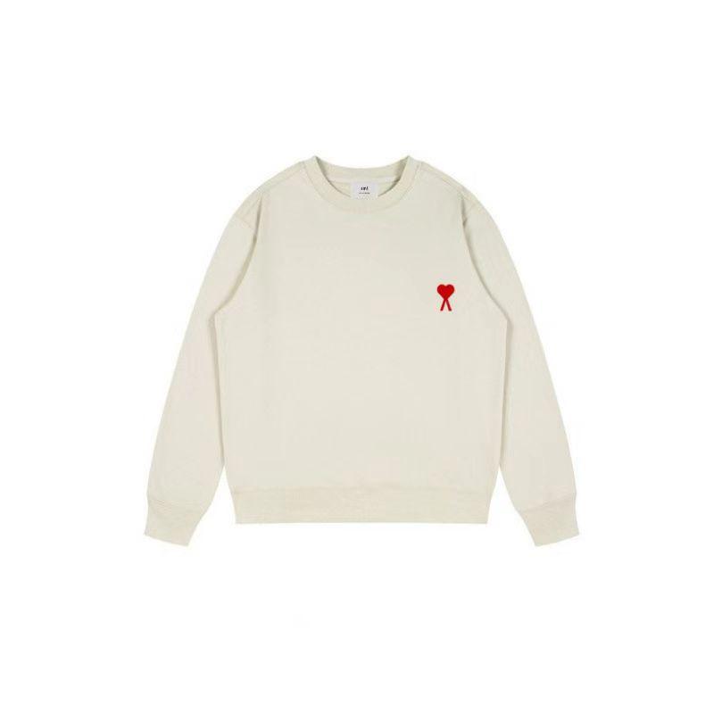 

Men s Casual Heart Embroidery Hoodie - Trendy, Loose-Fit Round Neck Couples Top L