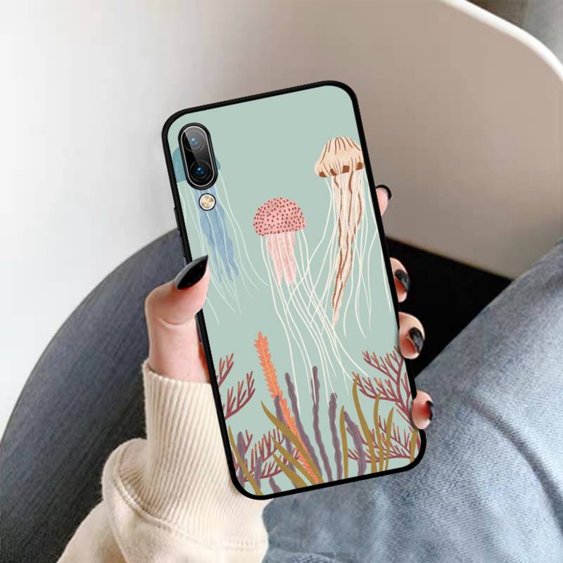 Cute Cartoon Jellyfishes  Phone Case for Vivo Y91C Y11 17 19 17 67 81 Oppo A9 2020 Realme C3