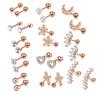 Stainless Steel Zirconia Threaded Ear Studs and Stainless Steel Piercing Ear Bone Pins Set