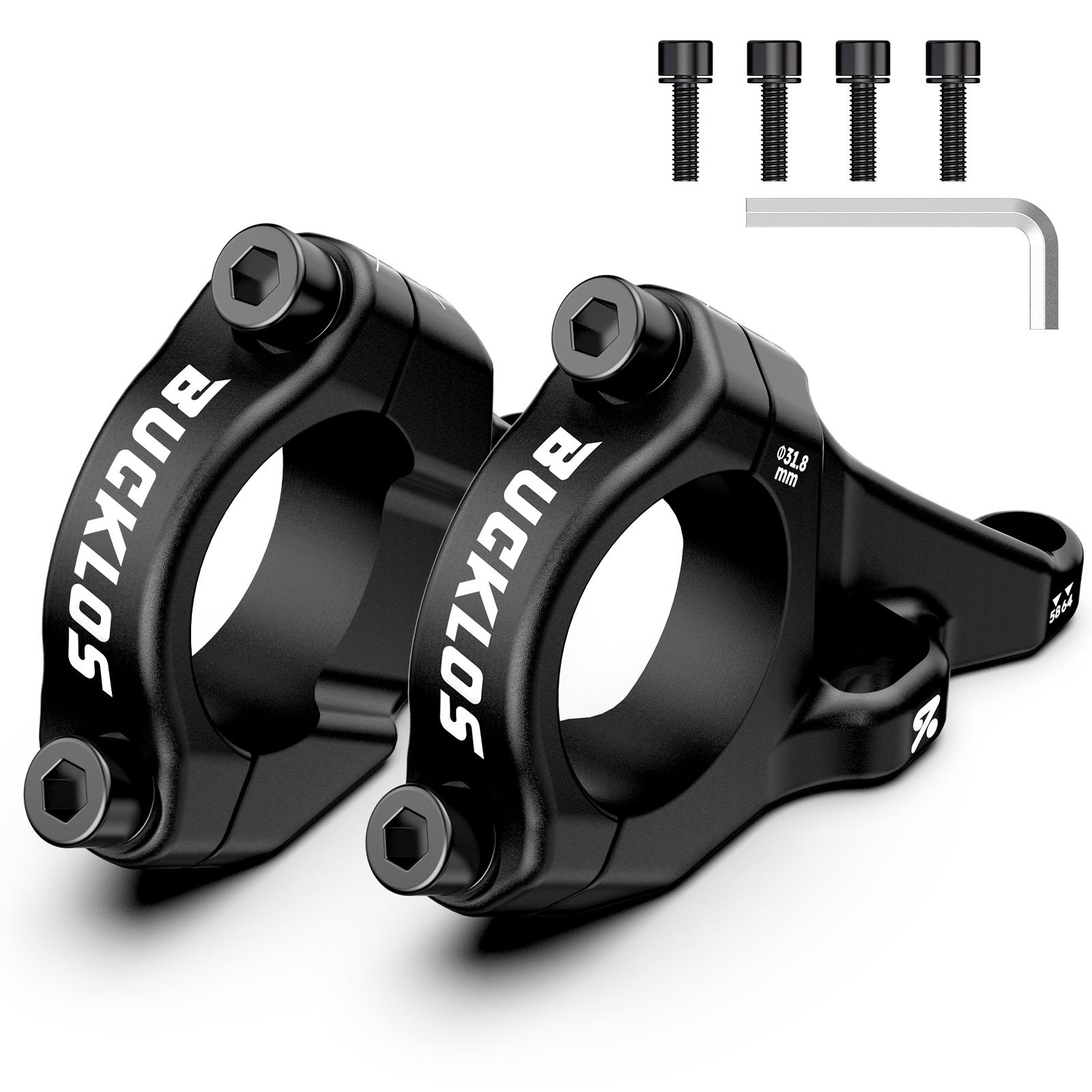 BUCKLOS Direct Mount Stem Mountain Bike 31.8mm/ 35mm Bar Clamp MTB Handlebar Stems 2 Pieces Lightweight Split Bicycle Stem Parts 31.8mm-Black