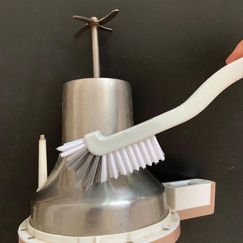 Brosse de nettoyage en plastique blanche à long manche pour la cuisine et la maison