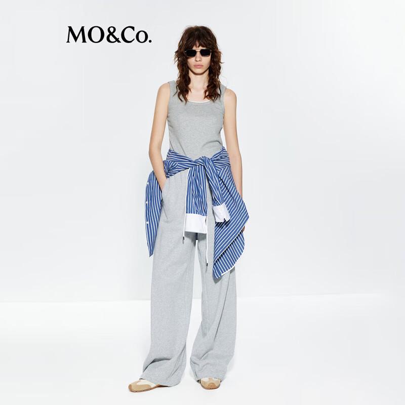 MO&Co. Women's Drawstring High-Waist Straight-Leg Casual Pants