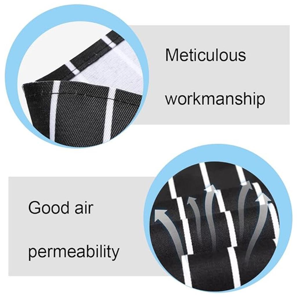 Adjustable Kitchen Organizer with Black Stripes and 2 Pockets, Polyester, Multifunctional Storage Rack