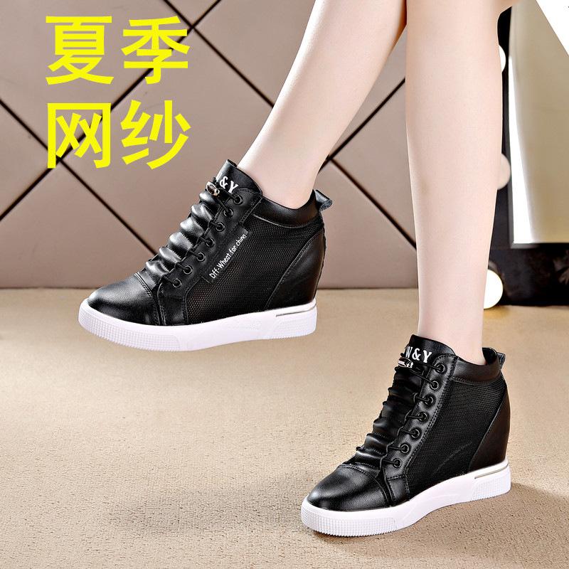Scarpe rialzate da donna primavera ed estate nuove scarpe casual tacco inclinato scarpe singole plateau alte scarpe da viaggio