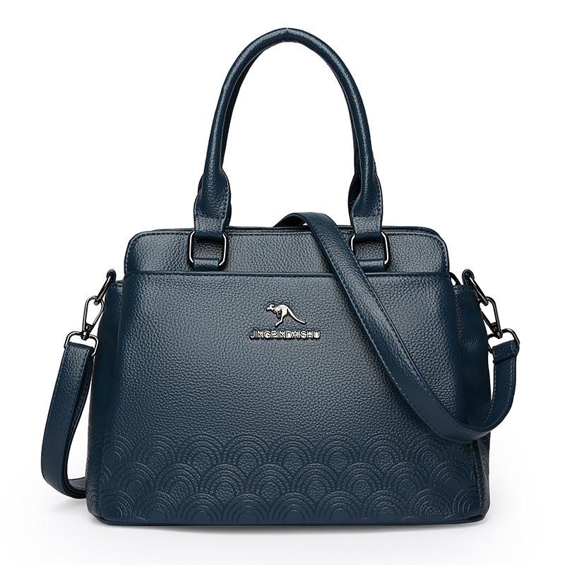 Soft Leather Handbag, Embossed Small Bag, Trendy and Simple Tote Bag, Commuting Single-shoulder Crossbody Bag