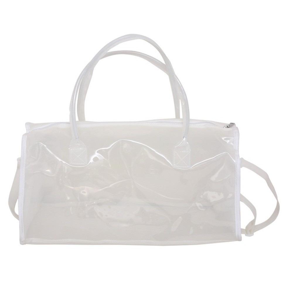 Waterproof Washing Storage Bag PVC Beach Swimming Bag Leisure Transparent Crossbody  Bag  Shopping белый
