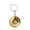 Metal Wheel Hub Keychain with Red Brake and Laser Engraving - Creative Gift