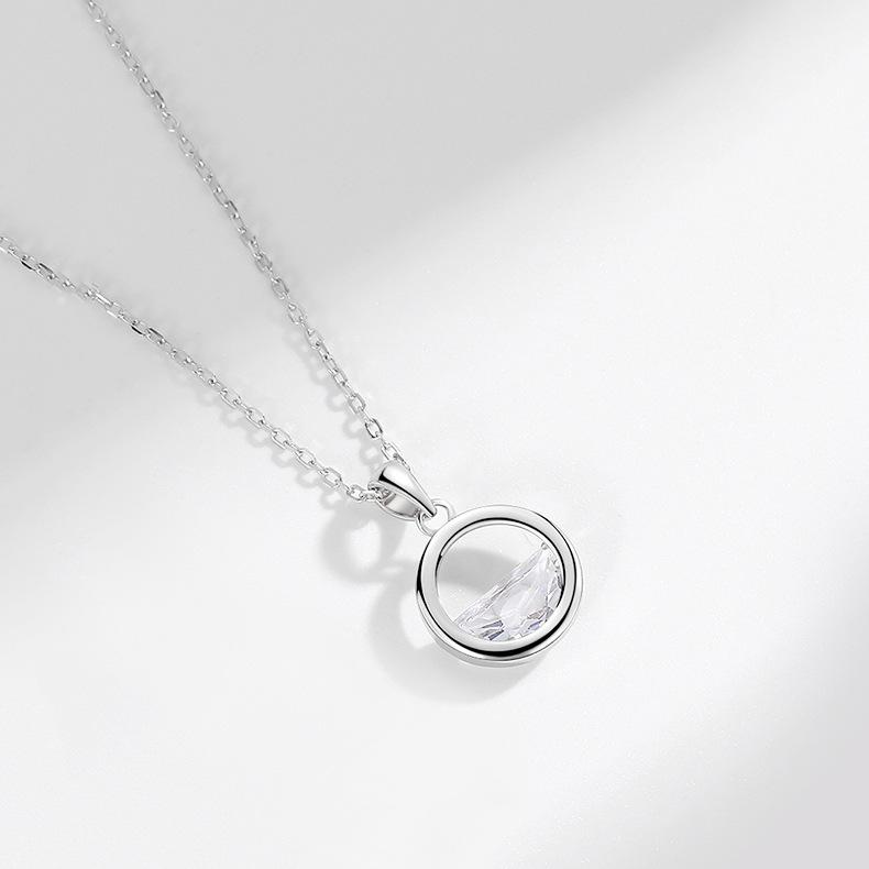 Colar feminino com pingente de água de nascente, estilo floresta, simples, para estudantes, com corrente de clavícula