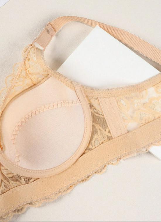 Cross-Border Plus Size Lace Push-Up Underwire Shaping Bra for Women