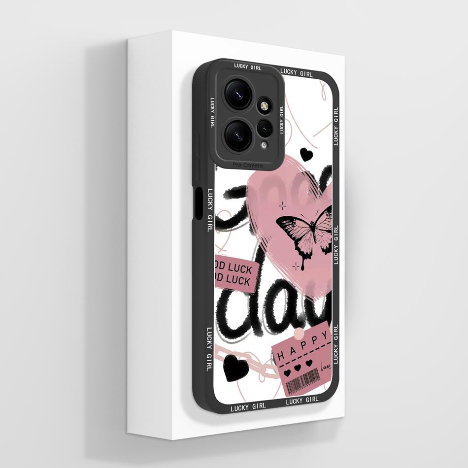 For Redmi Note 12 Pro Plus Phone Case Cute Candy Flowers Cover For Xiaomi Redmi Note12 4G 5G Soft Liquid Silicone Phone Housing