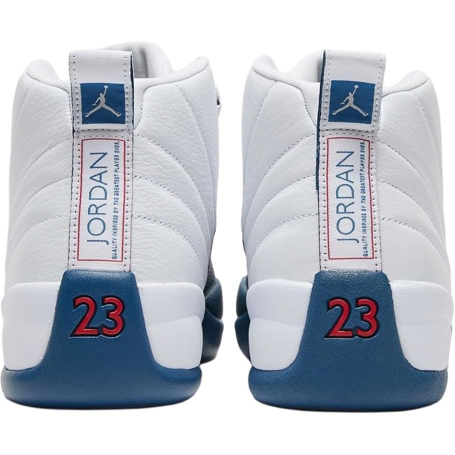 Jordan Air Jordan 12 Low Top Basketball Shoes White/French Blue/Metallic Silver/Team Red Unisex 153265-114