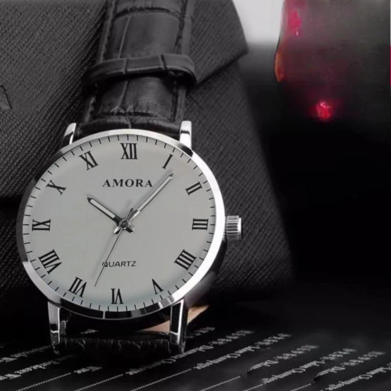 Men Watches Business Wrist Watch Luxury Leather Strap Analog Watches Quartz Wristwatches Clock Men Women Casual Simple Watch