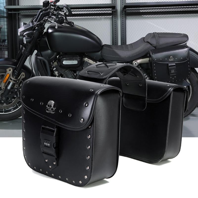 Universal Motorcycle Side Case Saddlebags Waterproof Removable Design With Anti Theft Lock And High Capacity Storage 2x