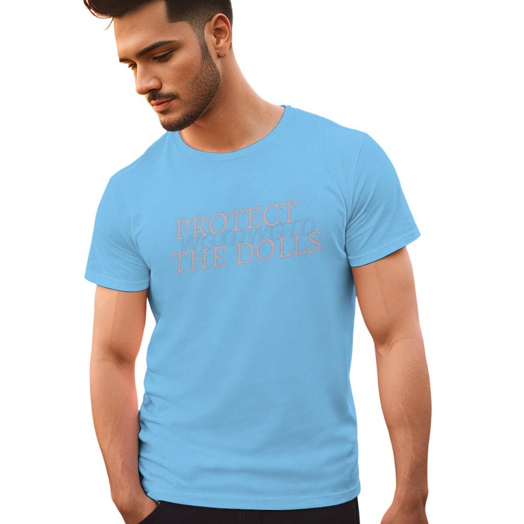 Protect The Dolls Print Tshirts Summer Short Sleeve Tee Shirts For Men Round Collar Hot Selling T Shirts Men Personalized Tops