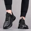 New sports and leisure leather shoes men's thick baseplate shoes men's spring and autumn versatile trend heightening men's shoes