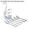 Talos 1/7Pcs Stainless Steel Swan Shape Tableware Storage Holder Fork Spoon Cutlery