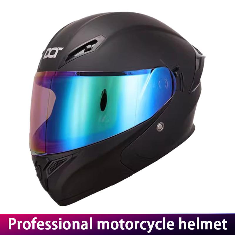 Clamshell Dual Lens Motorcycle Helmet Safety Downhill Flip Up Helmets Professional Motocross Racing Full Face Casco Moto