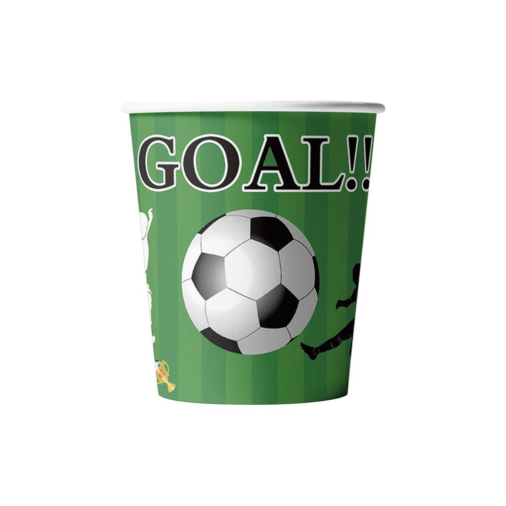 Soccer Party Paper Plates Set Disposable Tableware for Sports Events and Gatherings with Football Field and Ball Design 8 Pack