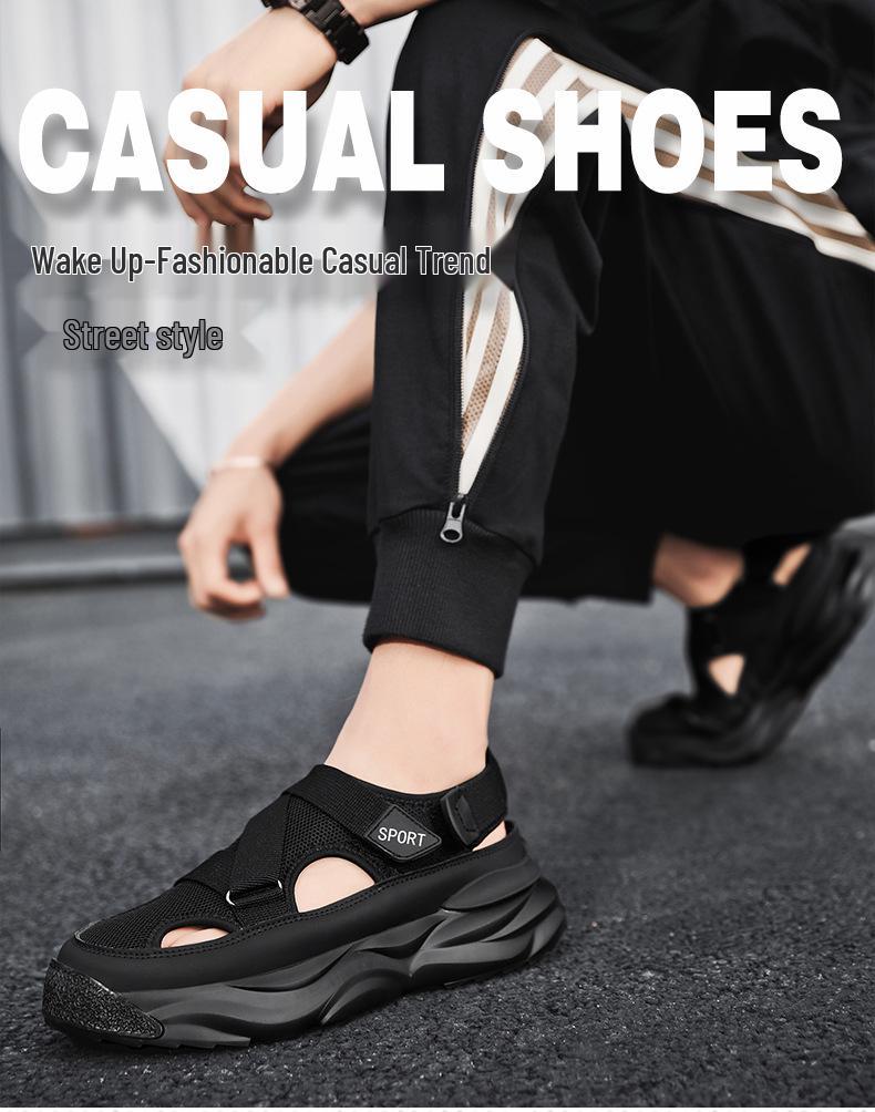 Men's Closed-Toe Sports Beach Sandals 2025 - Spring Outwear Dad Driving Shoes