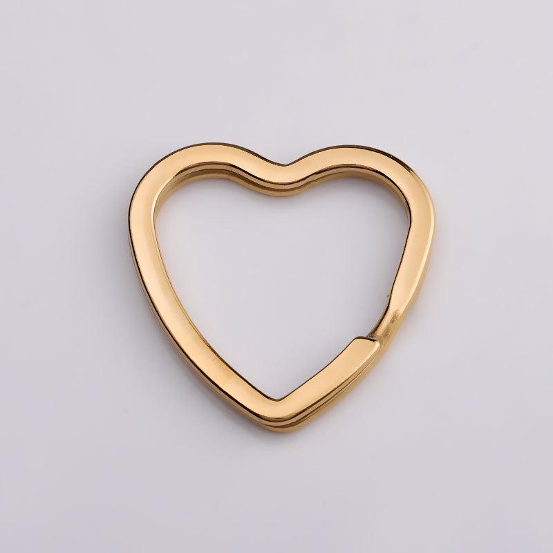 Stainless Steel Peach Heart Keychain Pendant for Couples