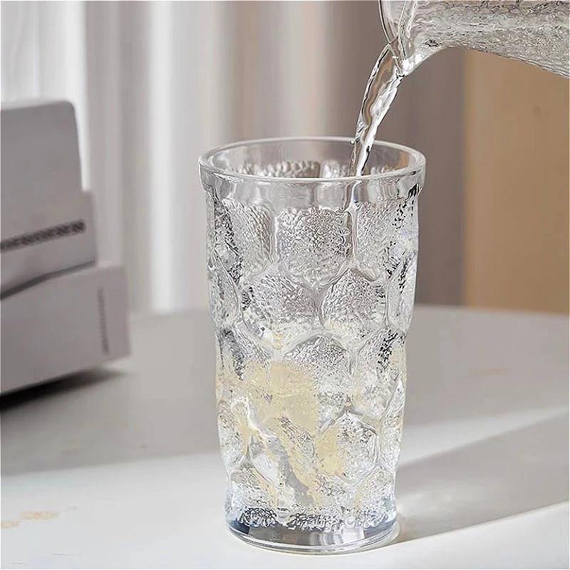 238ml/300ml Colorful Glass Cups Honeycomb Patterned Beverage Cup Wine Glass Bar Cocktail Glass Summer Home Juice Soda Water Cups