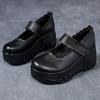 Fashion GKTINOO 2025 Autumn New Genuine Leather Comfortable Thick Soled Shoes Wedges Heel Pumps Soft Soled Women's Flat Platform Shoes