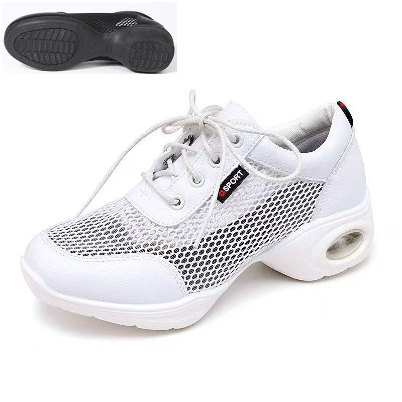 New Mesh Square Dance Shoes For Women Breathable Modern Dancing Shoes Anti Slip Warm Height Increasing Jazz Commuting Shoes