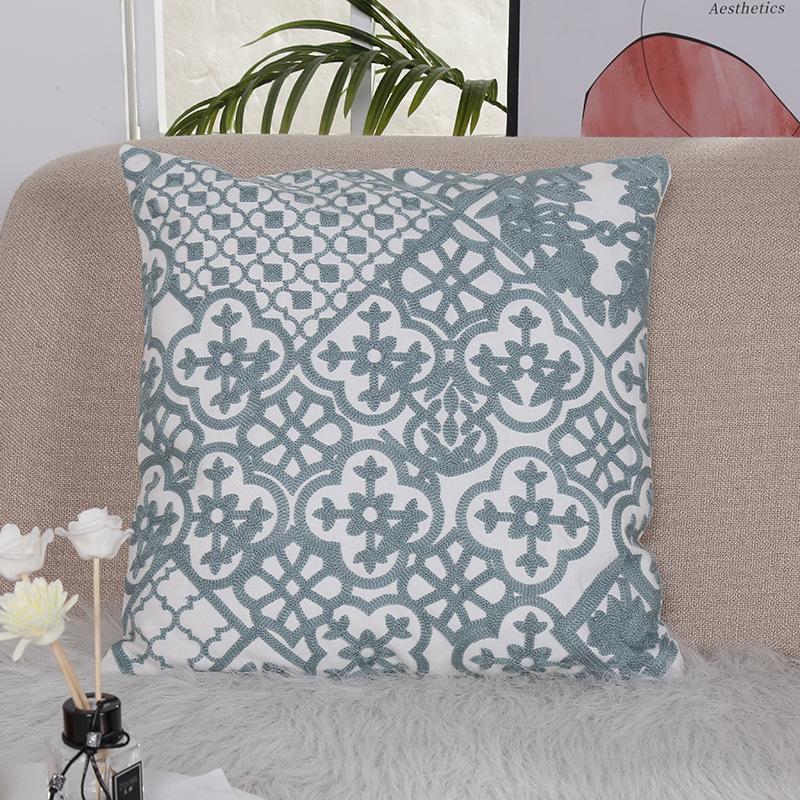 

Скандинавская хлопковая наволочка с полой вышивкой, маленькая свежая, для спальни, гостиной, диванной подушки 44Cm * 44cm