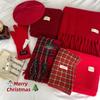 Red Winter Scarf: Cute Korean-Style Neck Warmer for Women & Couples - Perfect New Year & Christmas Gift