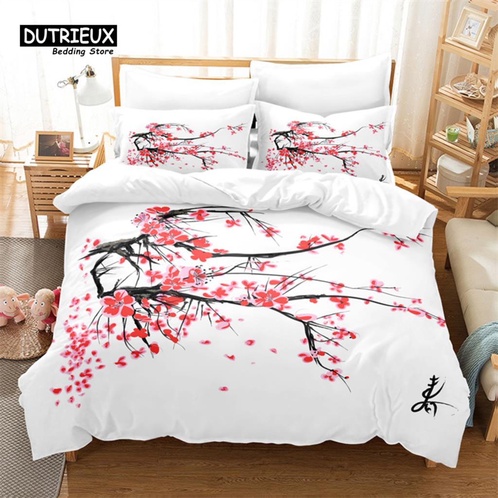 Creative Leaves Duvet Cover Set, Succulent Cactus Bedding Set, Soft Comfortable Breathable Duvet Cover, For Bedroom Guest Room
