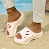 Fashion 2025 Summer Women's Mixed Colors Round Toe Platform Beach Slippers Light Weight Casual Sandals for Outdoor Casual Slippers Women