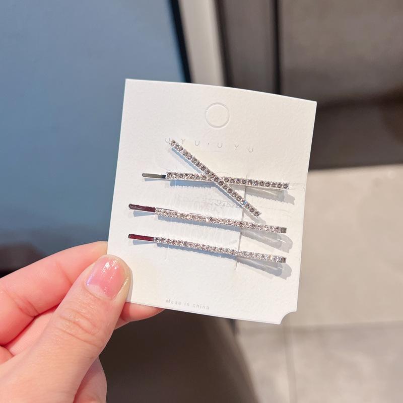 2/3/4PCS X-shaped Hair Clips Shiny Rhinestone Fashionable Small Hair Clips Fringe Decorative Clips ringe Decorative Clips
