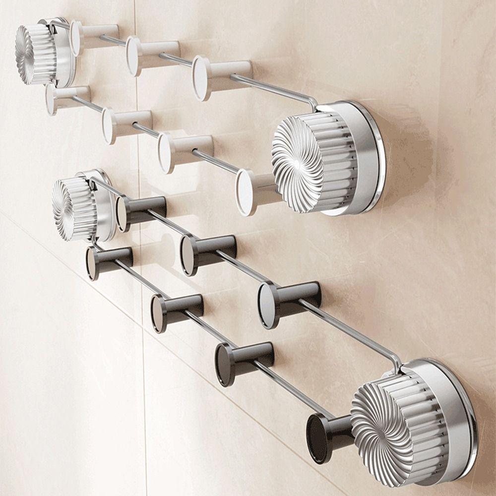 No Punching Suction Cup Row Hook With 7 Hook Stainless Steel Storage Rack  Towel Rack