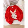 European sizes Kids' Crewneck Sweatshirt | Cute Bunny with Cherry Ears and Bow, , Sportswear and Casual Wear, Soft and Comfortable, Clothing