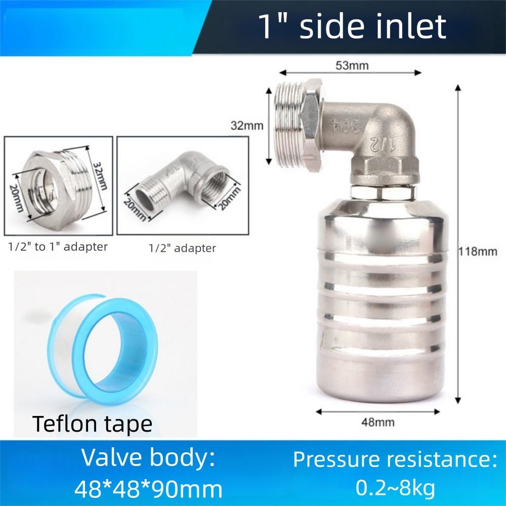 Stainless Steel Water Tank Shutoff Valve Waterproof Automatic Closing Valve  Kitchen