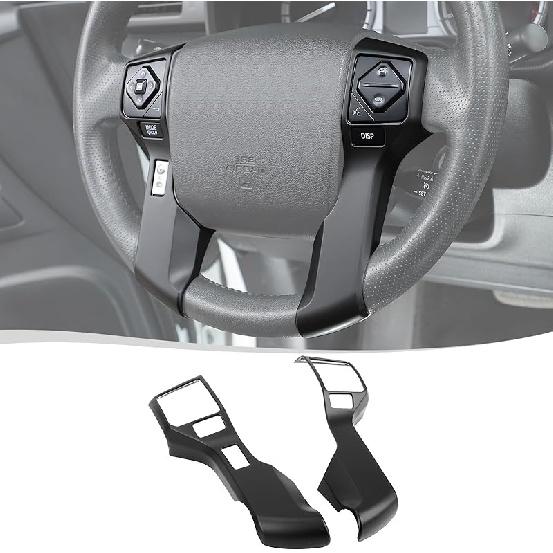 Voodonala For Toyota 4Runner Steering Wheel Cover Decoration Trim Fit Toyota Tacoma 2014- Tundra Sequoia 2018- Toyota 4Runner SUV 2010- (6 5 Holes Matte Black