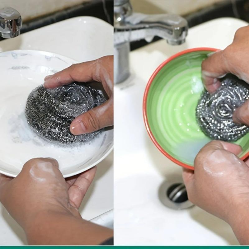 6/18pcs Stainless Steel Scrubber Scouring Pads Cleaning Ball Steel Wool Scrubber for Kitchen Pot Pan Dish Bathroom Cleaning