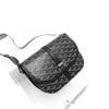 Fashionable Unisex Saddle Bag - Versatile Printed Crossbody & Shoulder Flap Bag in Black, Grey, Red.