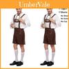 Stilingi vyriški Oktoberfest drabužiai Cosplay kostiumas su vienspalviais marškiniais ir petnešomis