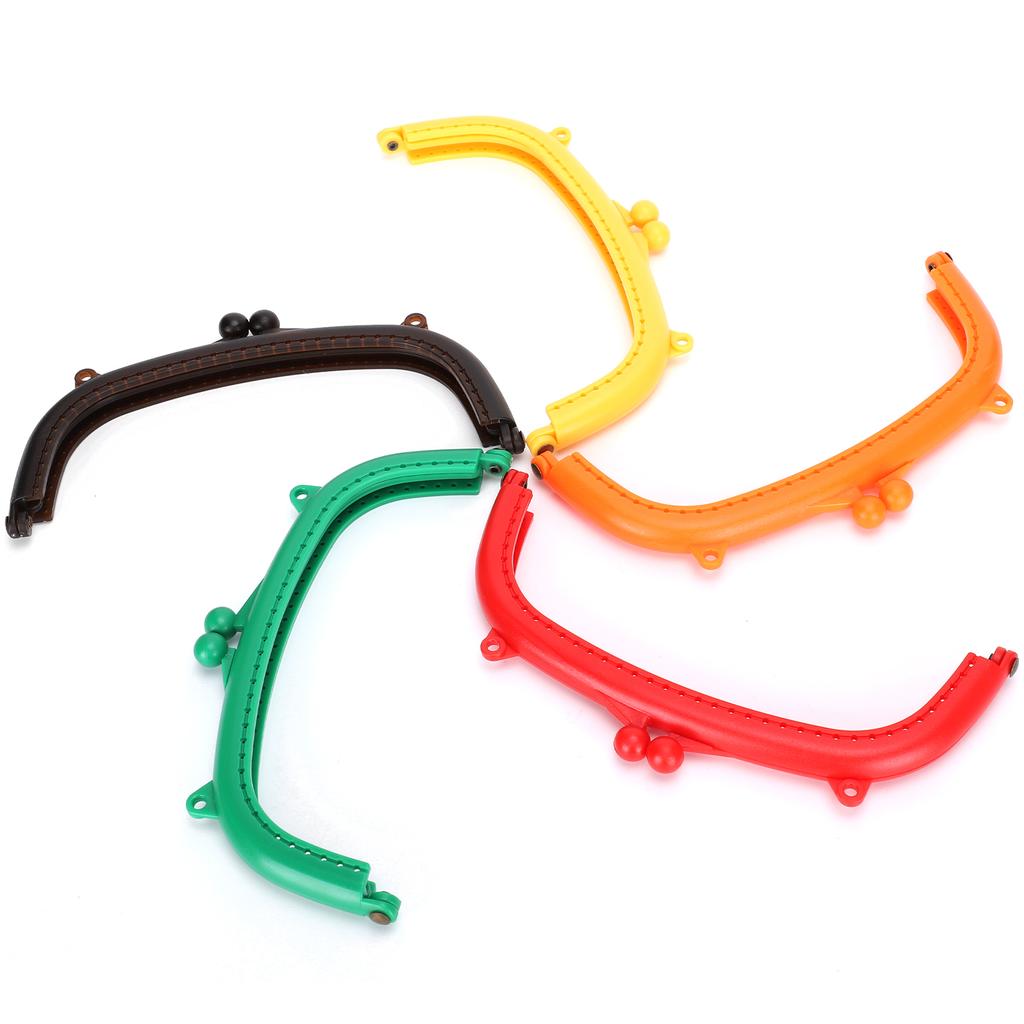 5Pcs Purse Frame Semicircle Candy Colors Curved Plastic DIY Bag Accessories 16cm