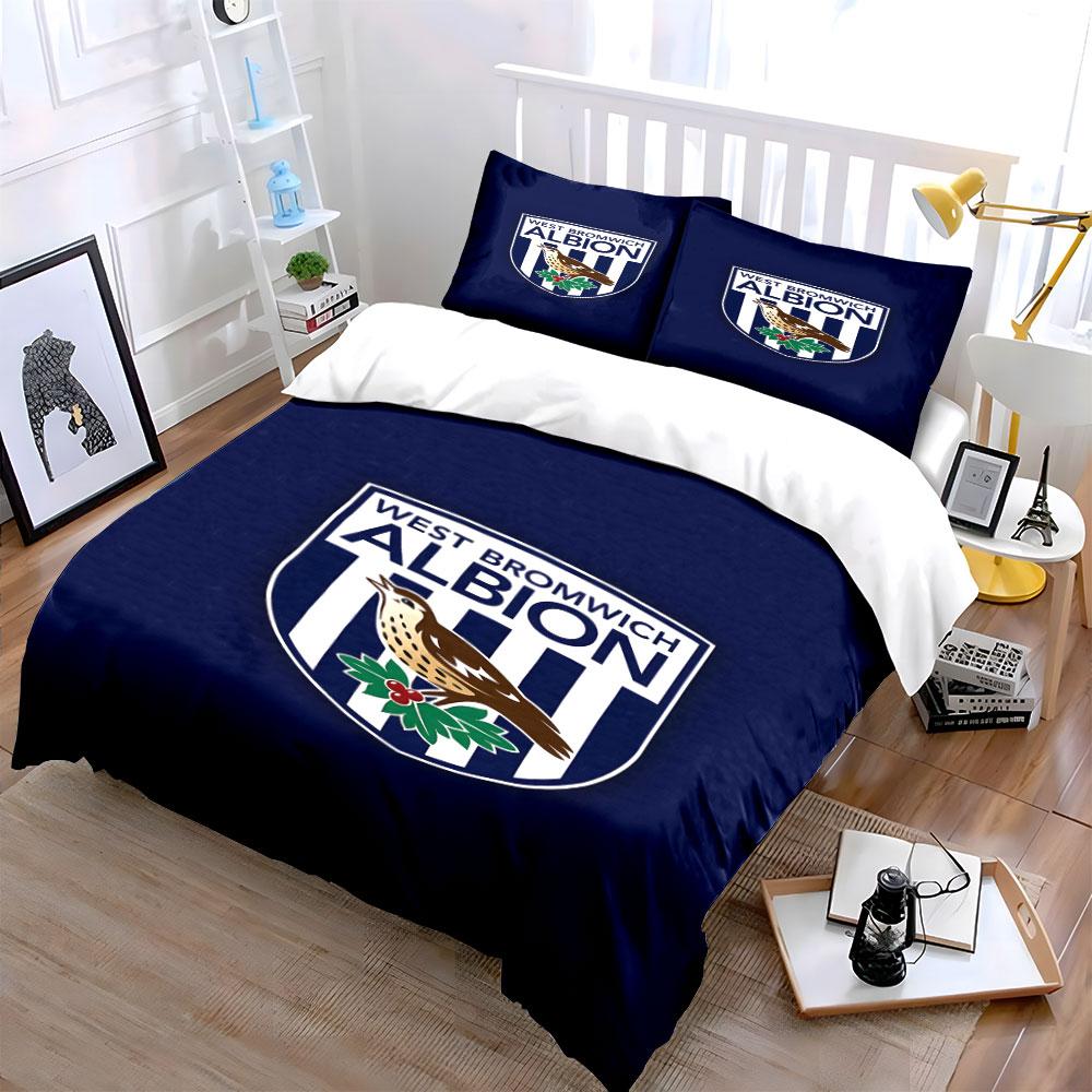 Logo del West Bromwich Albion. Set lenzuola Set copripiumino Copripiumini Federe(1*Copripiumino 2*Federe senza imbottitura piumone)