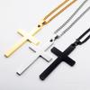 Wu's 2022 New Fashion Cross Pendant Necklace Ladies Mens Stainless Steel Chain Charm Necklace Cool Boys Girls Zircon Gift