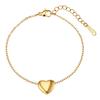 EFFIE QUEEN 18K Gold Plated Heart Necklace Stainless Steel Heart Pendant Choker Chain Texture Trendy Jewelry Waterproof STKN20